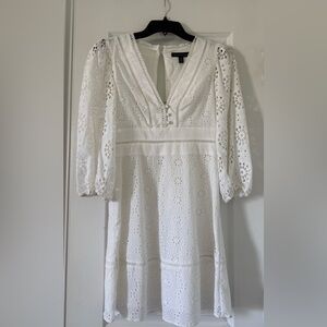 Banana Republic White Tiered V-Neck Sundress